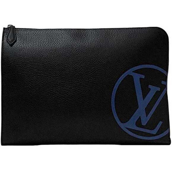 LOUIS VUITTON Black Leather Clutch Bag - Picture 1 of 11